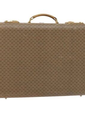 GUCCI Micro GG Supreme Attache case Hand Bag PVC Beige